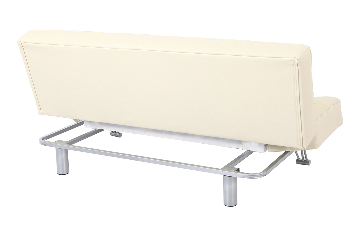 Divano convertibile 3 posti MANHATTAN beige - pelle