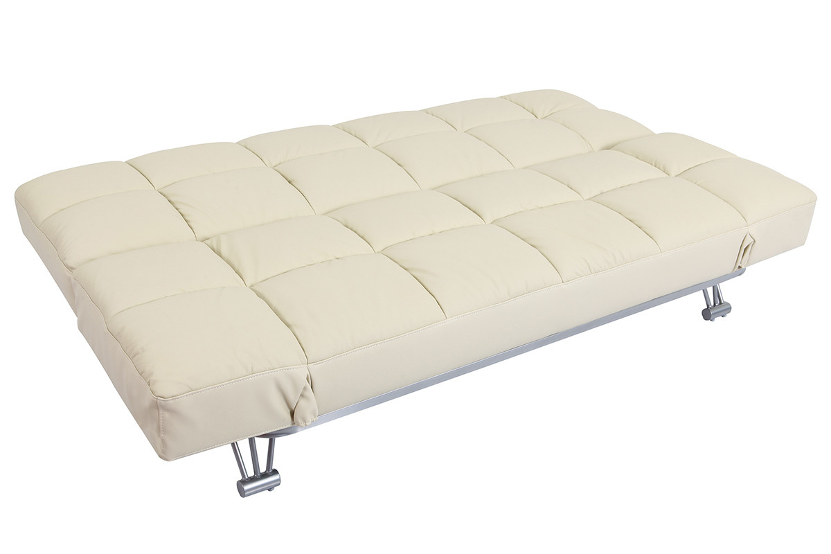 Divano convertibile 3 posti MANHATTAN beige - pelle