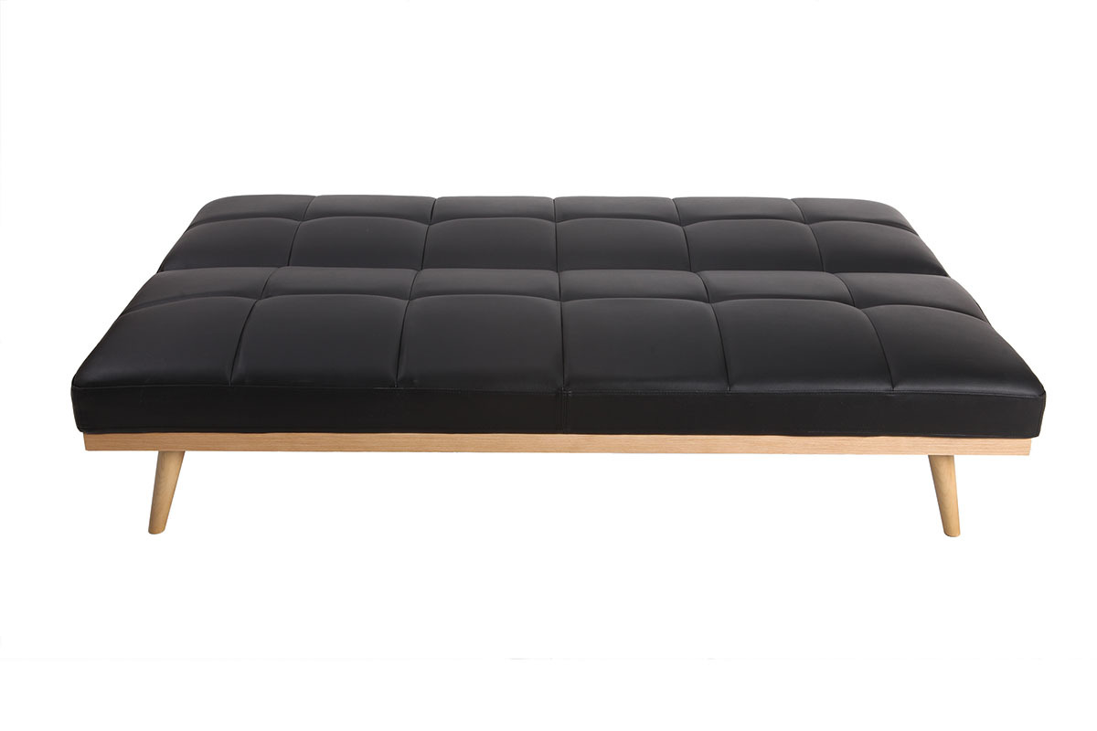 Divano convertibile 3 posti nero SIKKO