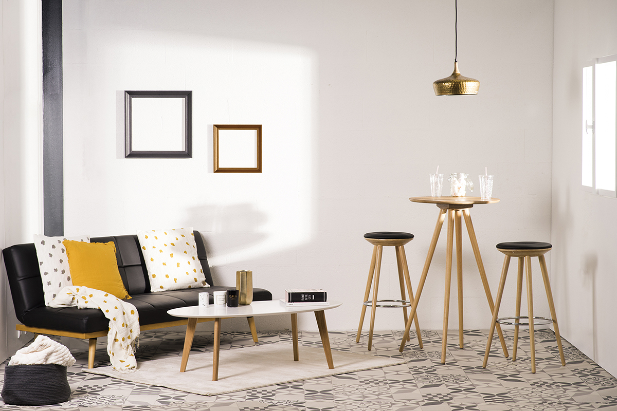 Divano convertibile 3 posti nero SIKKO