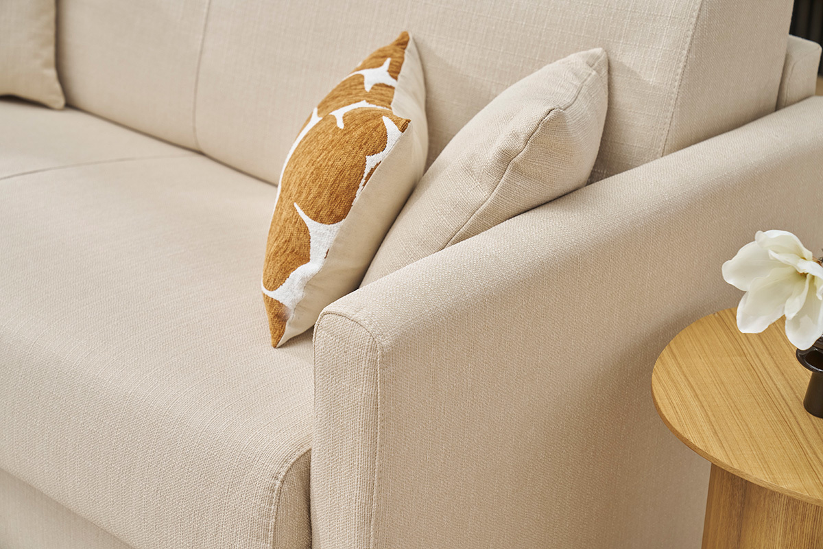 Divano convertibile 3 posti scandinavo beige SKANDY