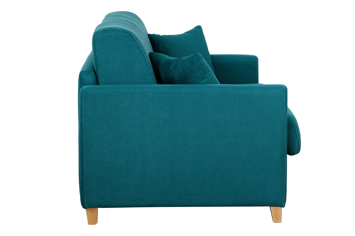 Divano convertibile 3 posti scandinavo blu pavone SKANDY