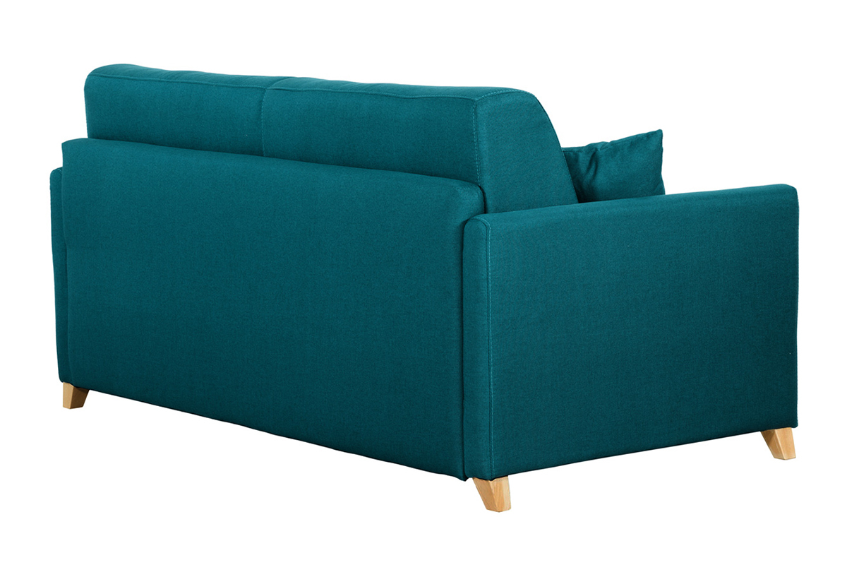 Divano convertibile 3 posti scandinavo blu pavone SKANDY