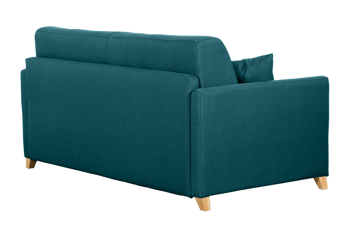 Divano convertibile 3 posti scandinavo blu pavone SKANDY