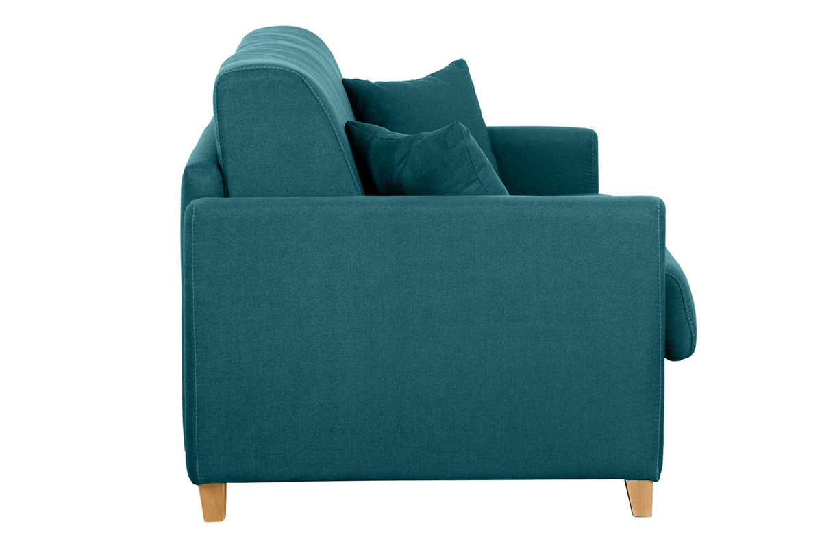 Divano convertibile 3 posti scandinavo blu pavone SKANDY