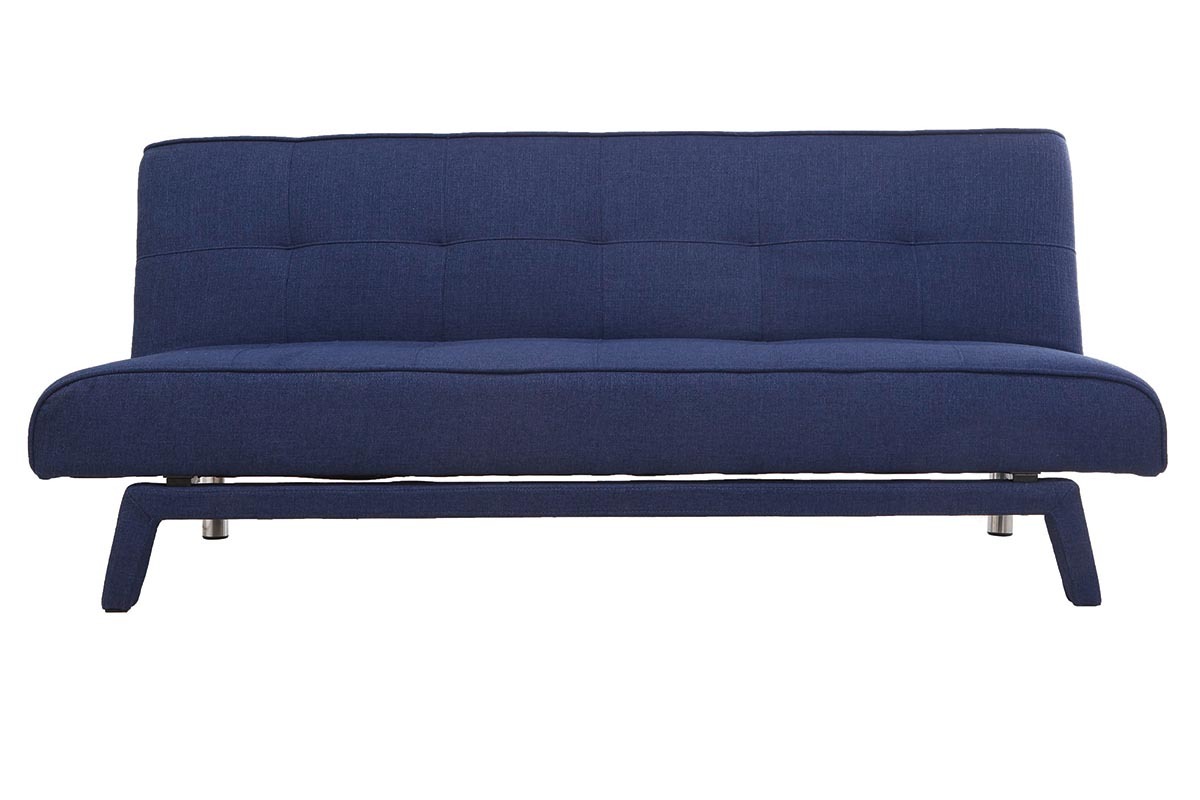 Divano convertibile design 3 posti tessuto blu scuro BUCK