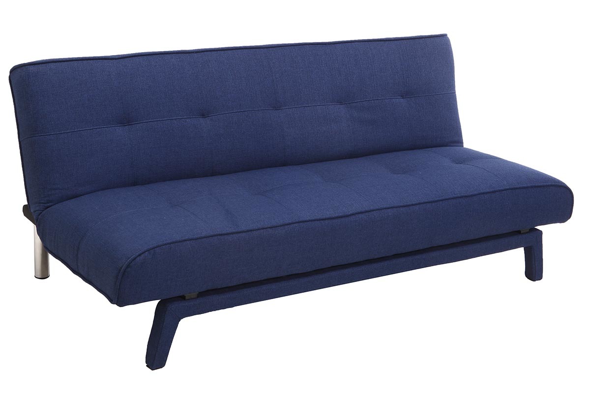 Divano convertibile design 3 posti tessuto blu scuro BUCK