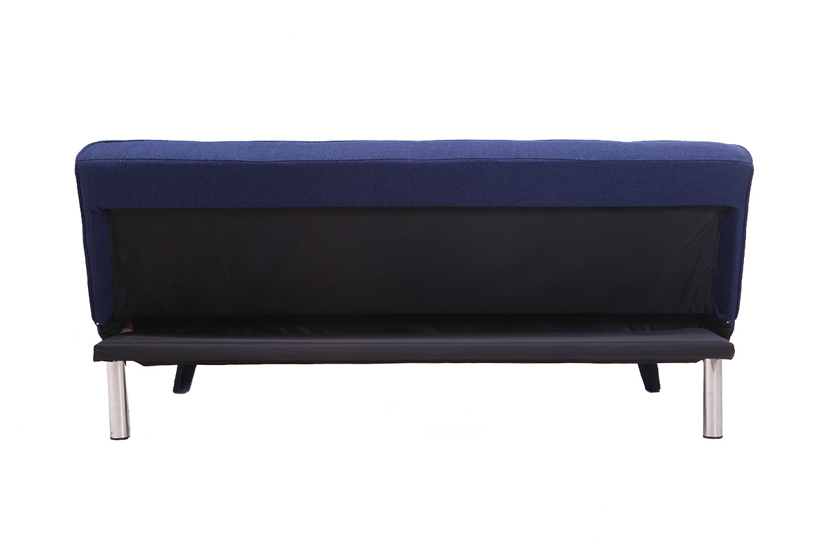 Divano convertibile design 3 posti tessuto blu scuro BUCK