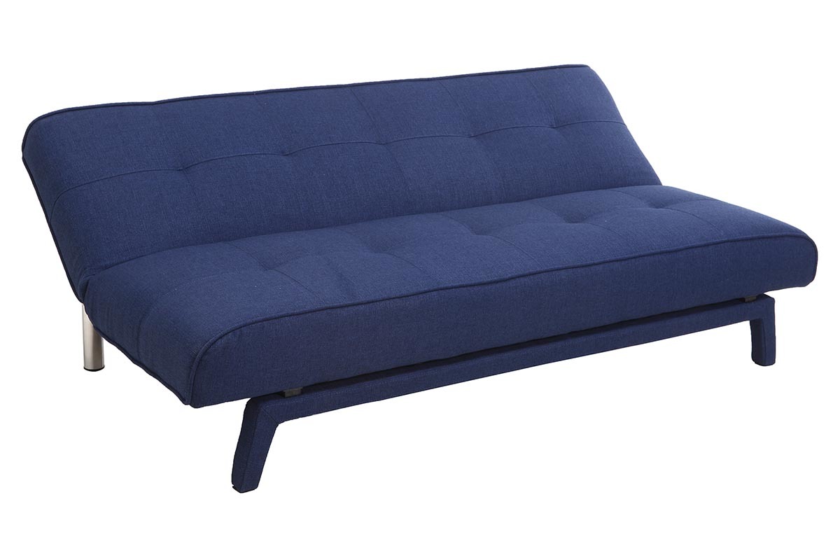 Divano convertibile design 3 posti tessuto blu scuro BUCK