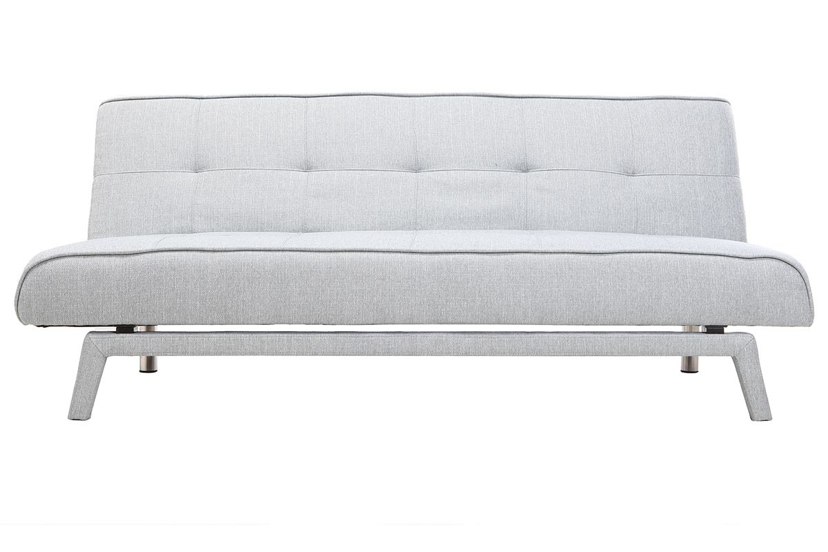 Divano convertibile design 3 posti tessuto grigio chiaro BUCK