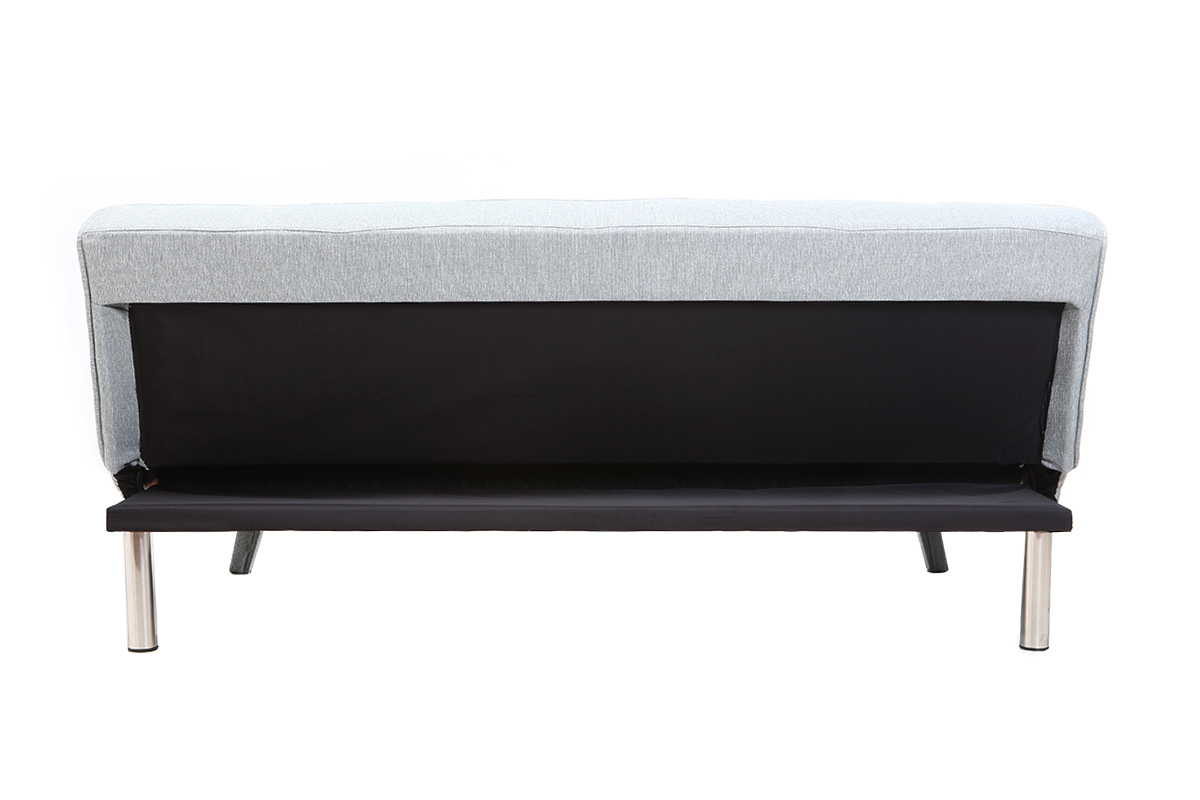 Divano convertibile design 3 posti tessuto grigio chiaro BUCK
