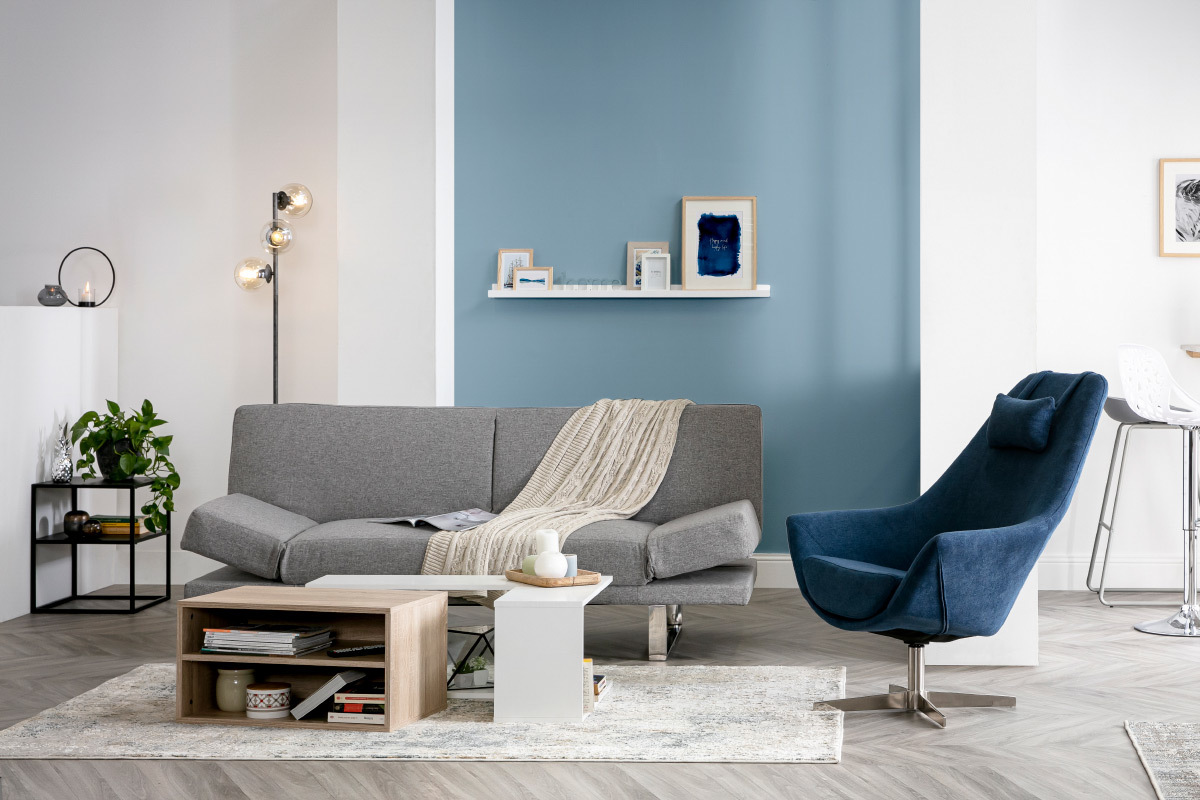 Divano convertibile design grigio ATLANTA