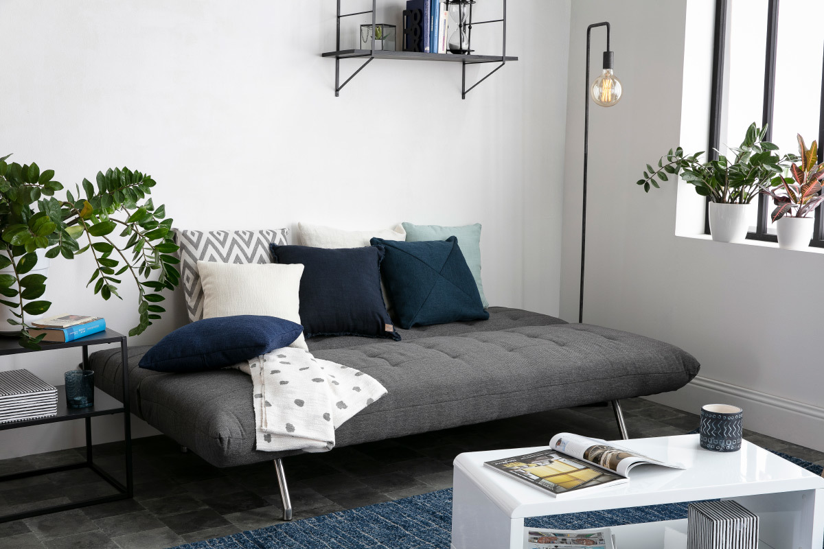 Divano convertibile design grigio scuro OVE
