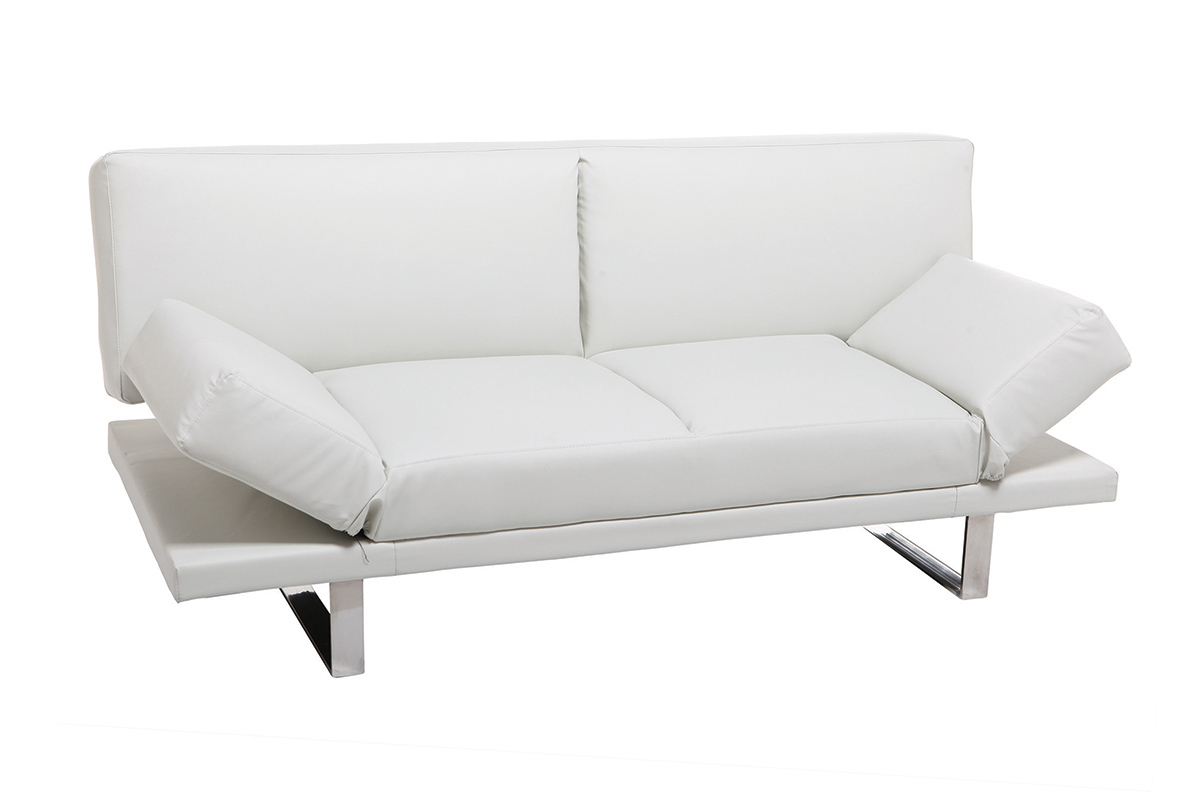 Divano convertibile design PU bianco ATLANTA