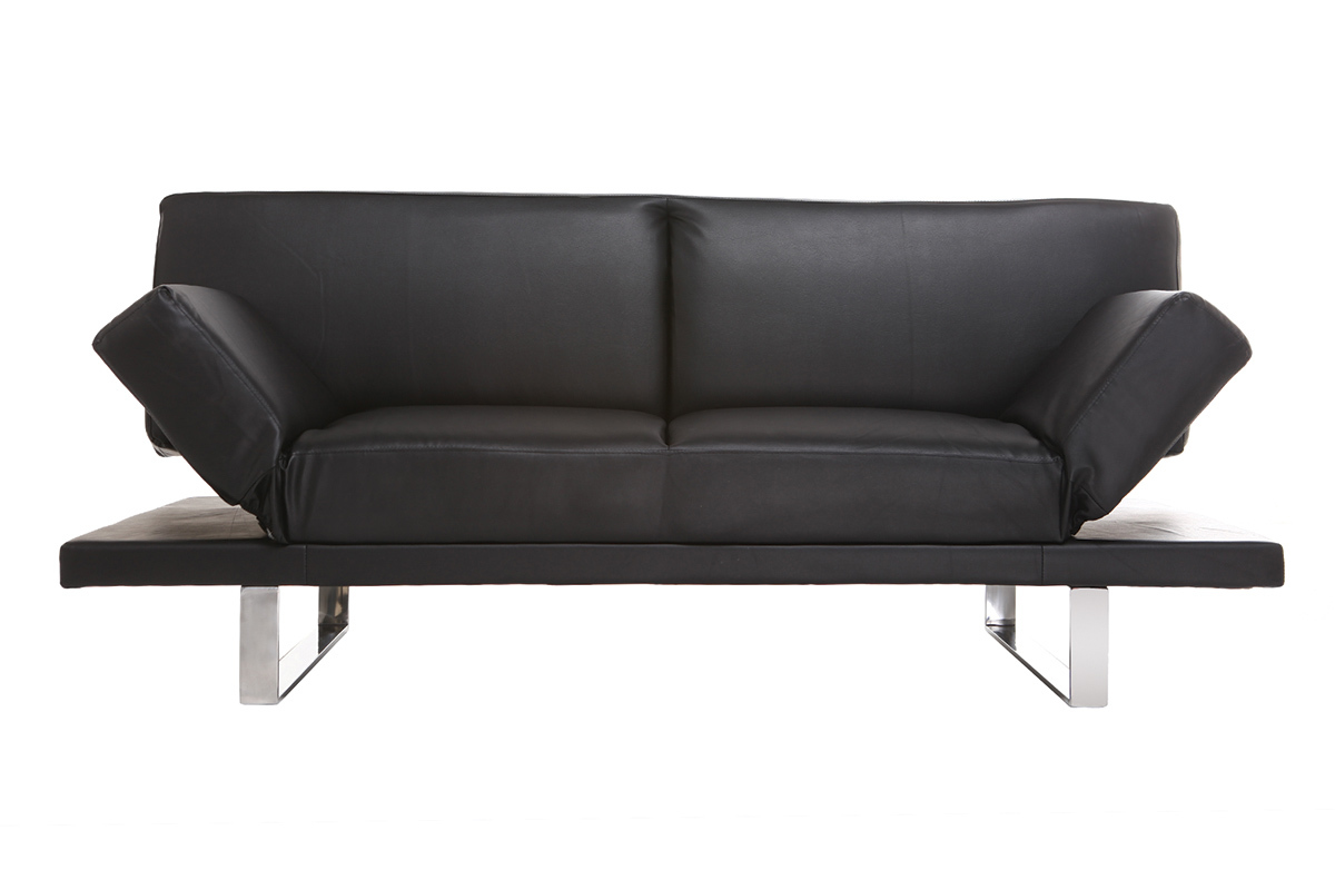 Divano convertibile design PU nero ATLANTA