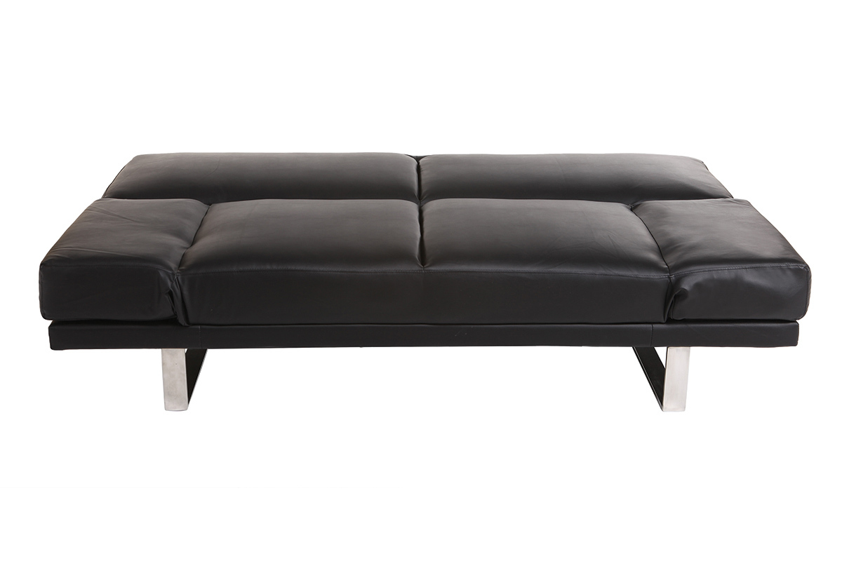 Divano convertibile design PU nero ATLANTA