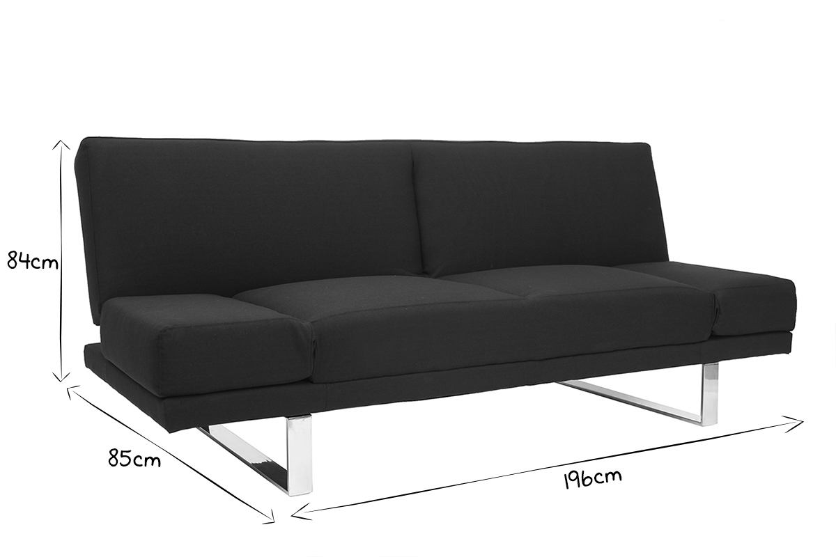 Divano convertibile design PU nero ATLANTA