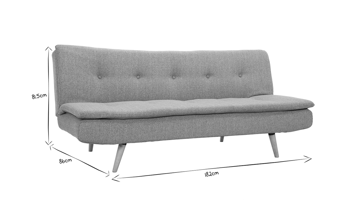 Divano convertibile design scandinavo 3 posti bianco SENSO