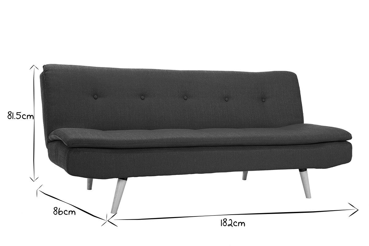 Divano convertibile design scandinavo 3 posti blu anatra SENSO