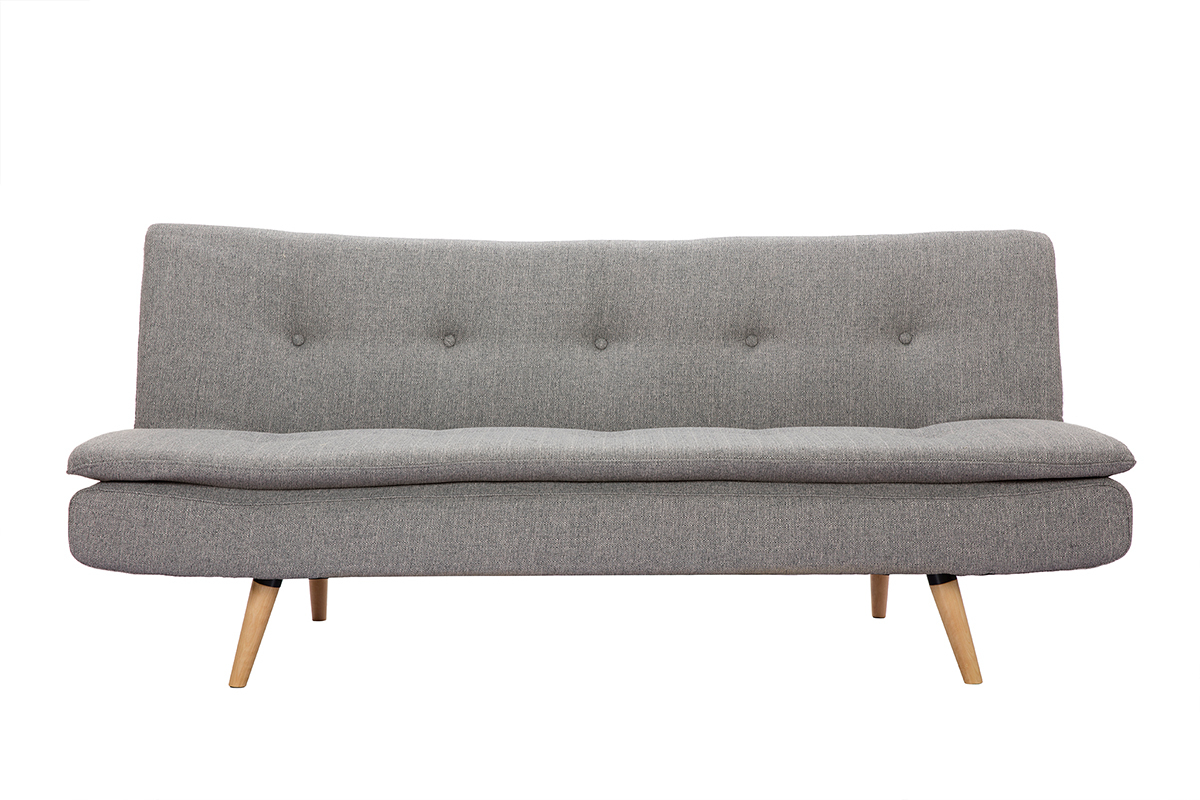 Divano convertibile design scandinavo 3 posti grigio chiaro SENSO