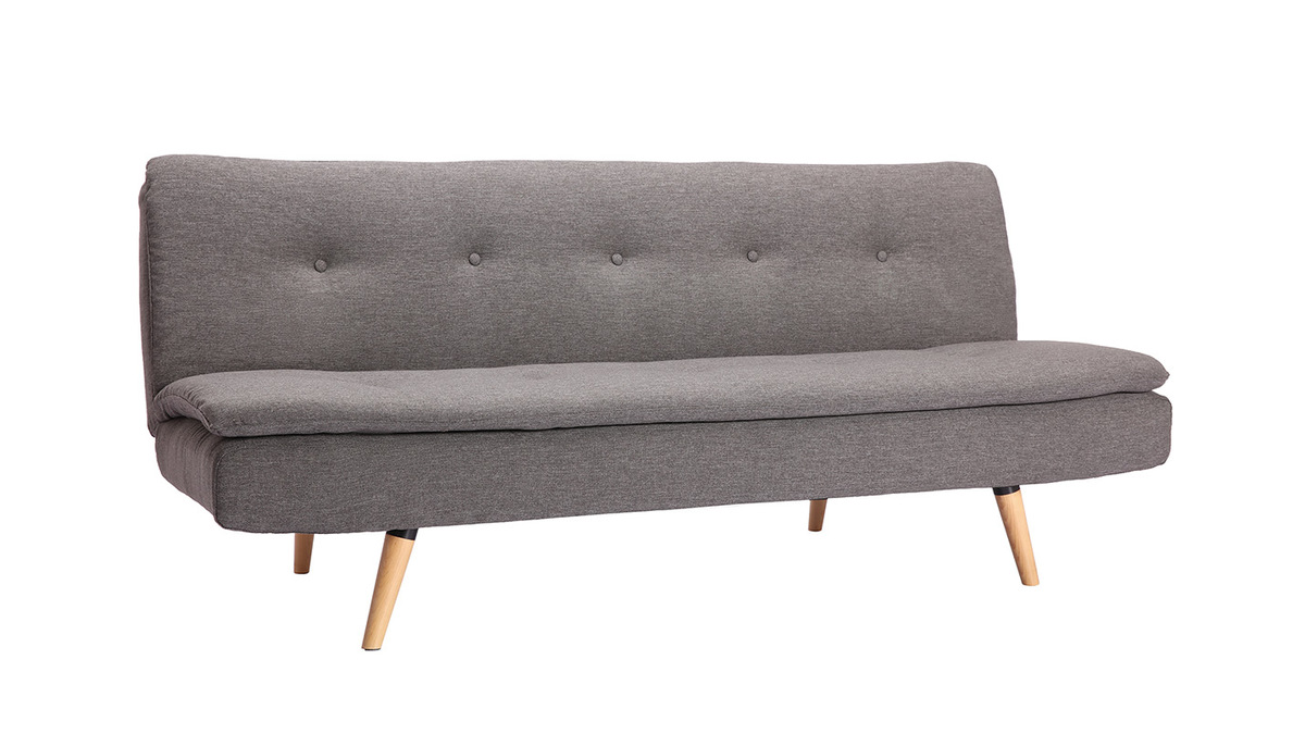 Divano convertibile design scandinavo 3 posti grigio scuro SENSO