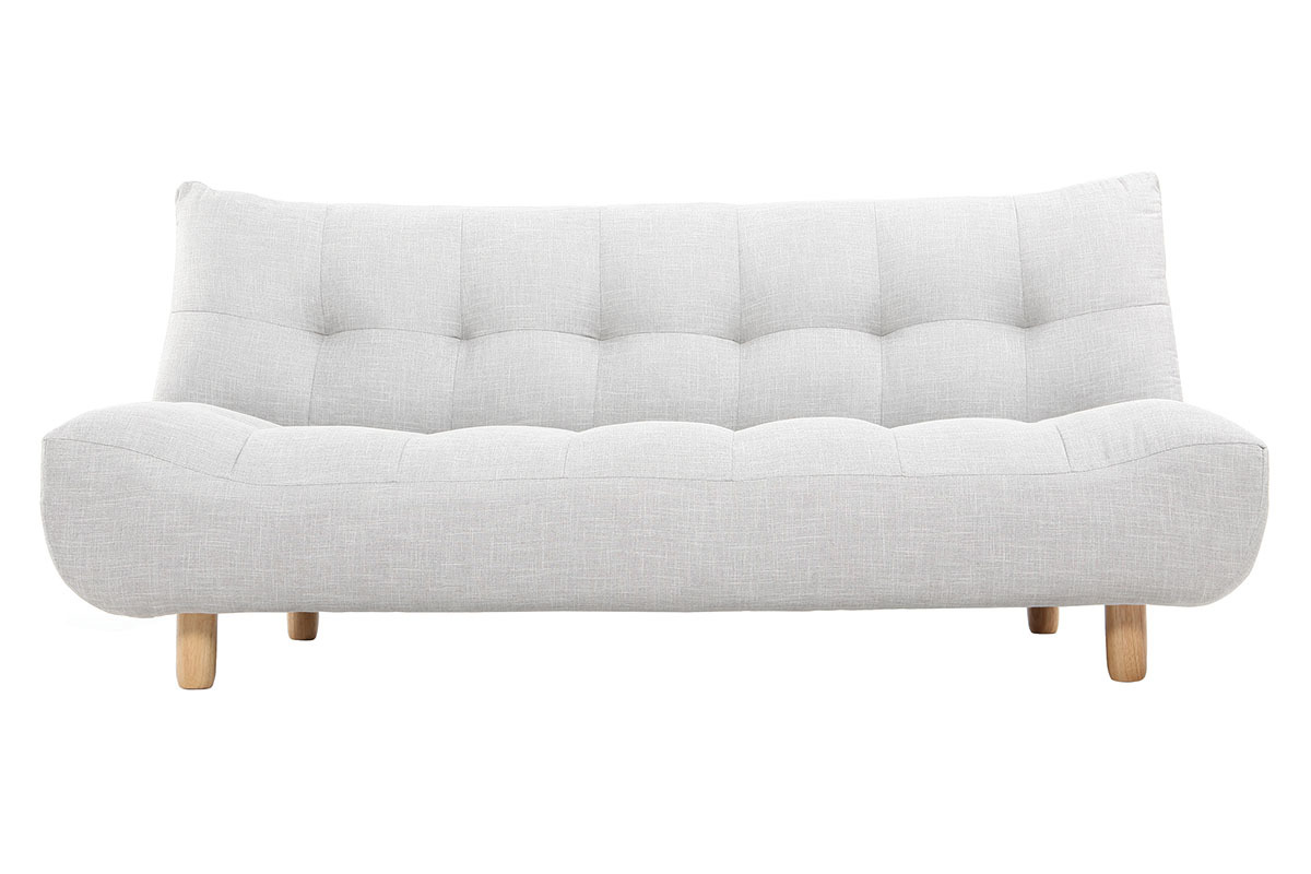 Divano convertibile design scandinavo grigio e quercia YUMI