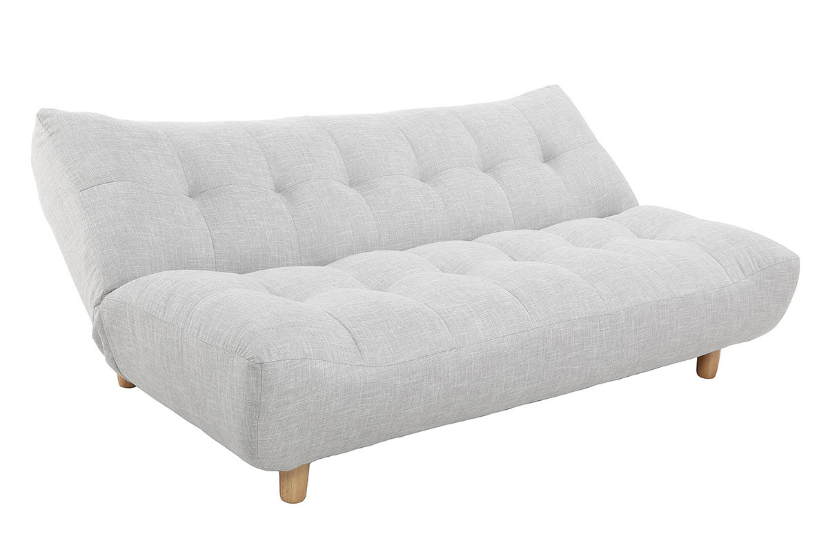 Divano convertibile design scandinavo grigio e quercia YUMI