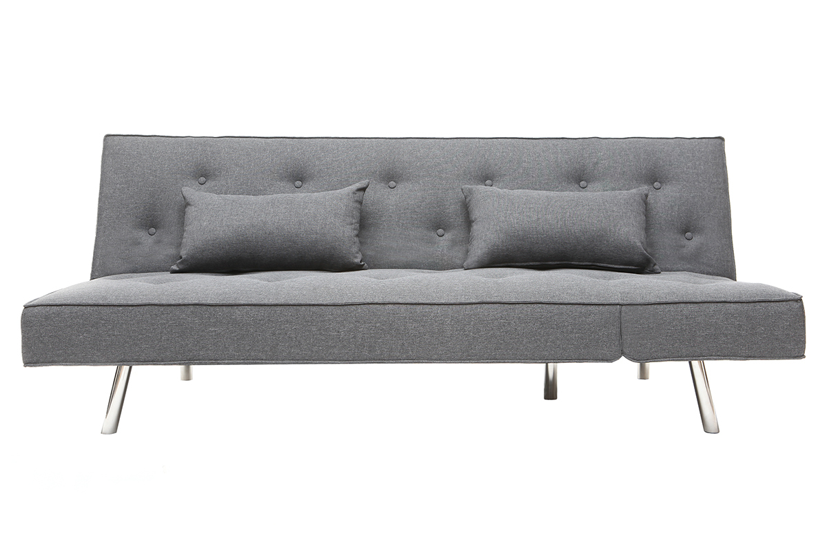 Divano convertibile in tessuto grigio scuro LEONARD
