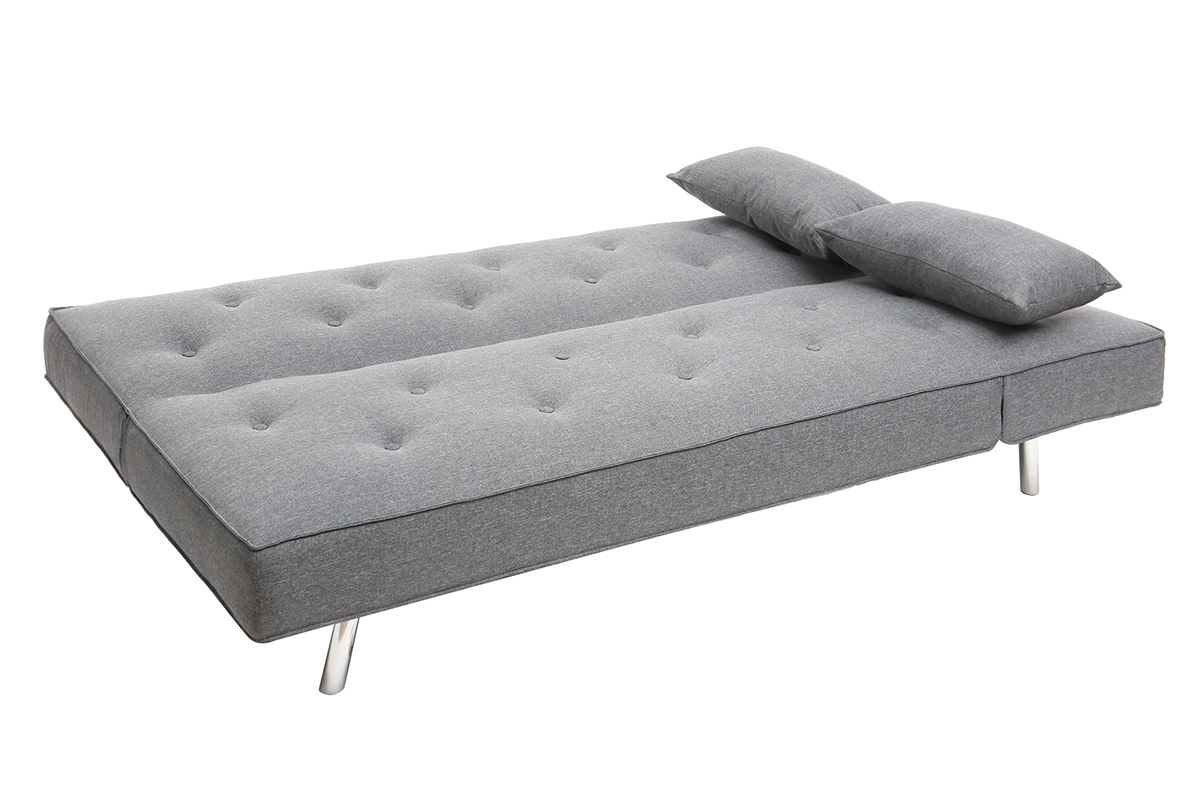 Divano convertibile in tessuto grigio scuro LEONARD