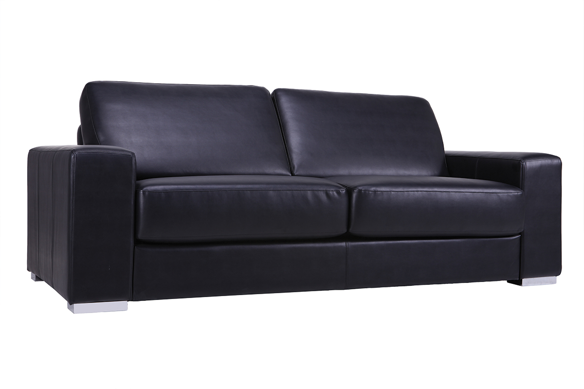 Divano convertibile rapido 3 posti nero vintage STRATFORD