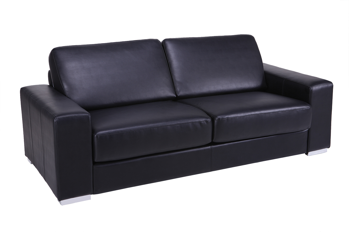 Divano convertibile rapido 3 posti nero vintage STRATFORD