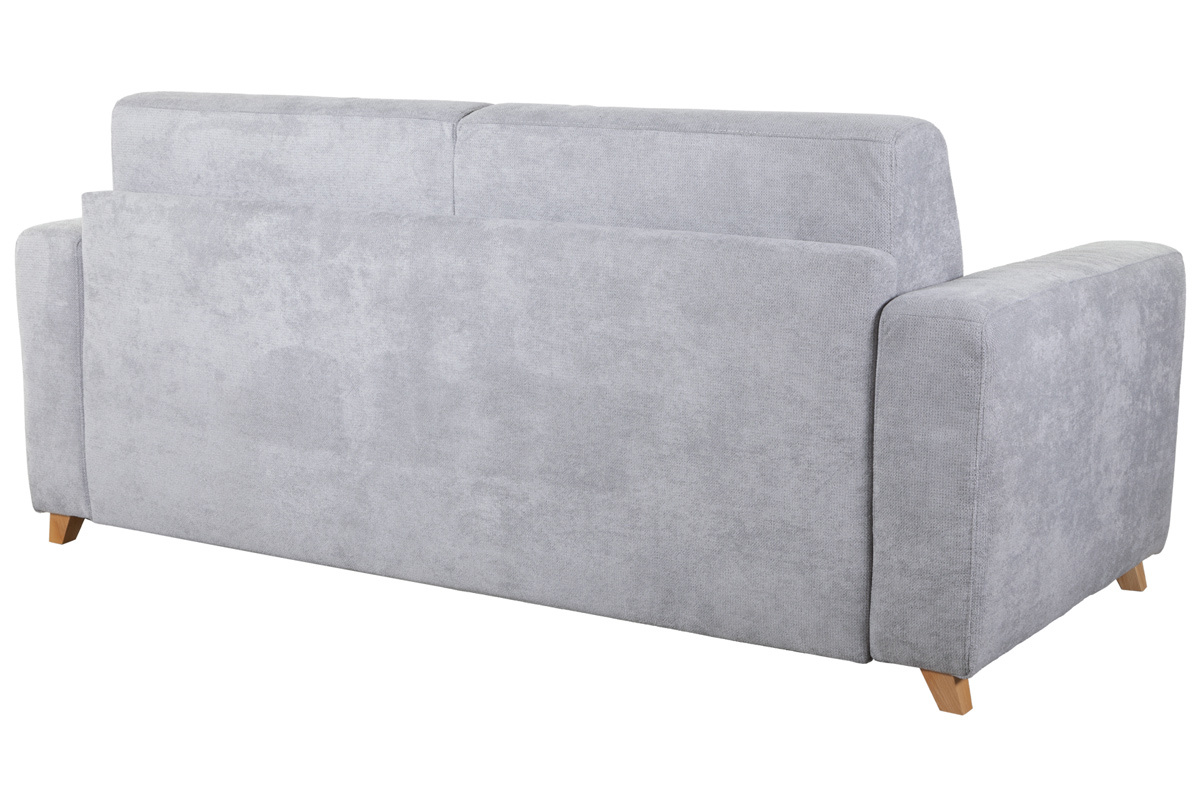 Divano convertibile scandinavo 3 posti effetto velluto grigio SVEN