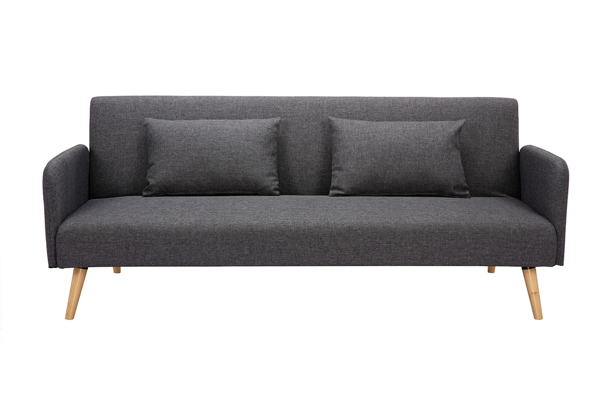 Divano convertibile scandinavo 3 posti grigio scuro LULA