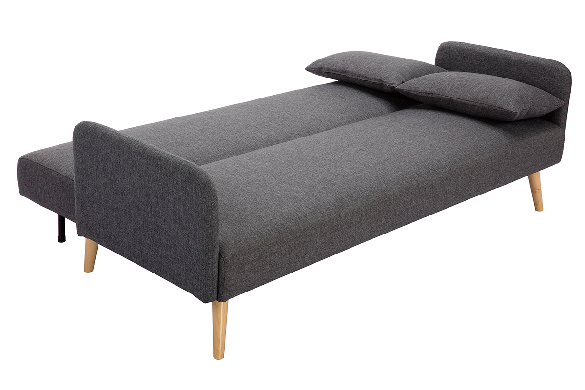 Divano convertibile scandinavo 3 posti grigio scuro LULA