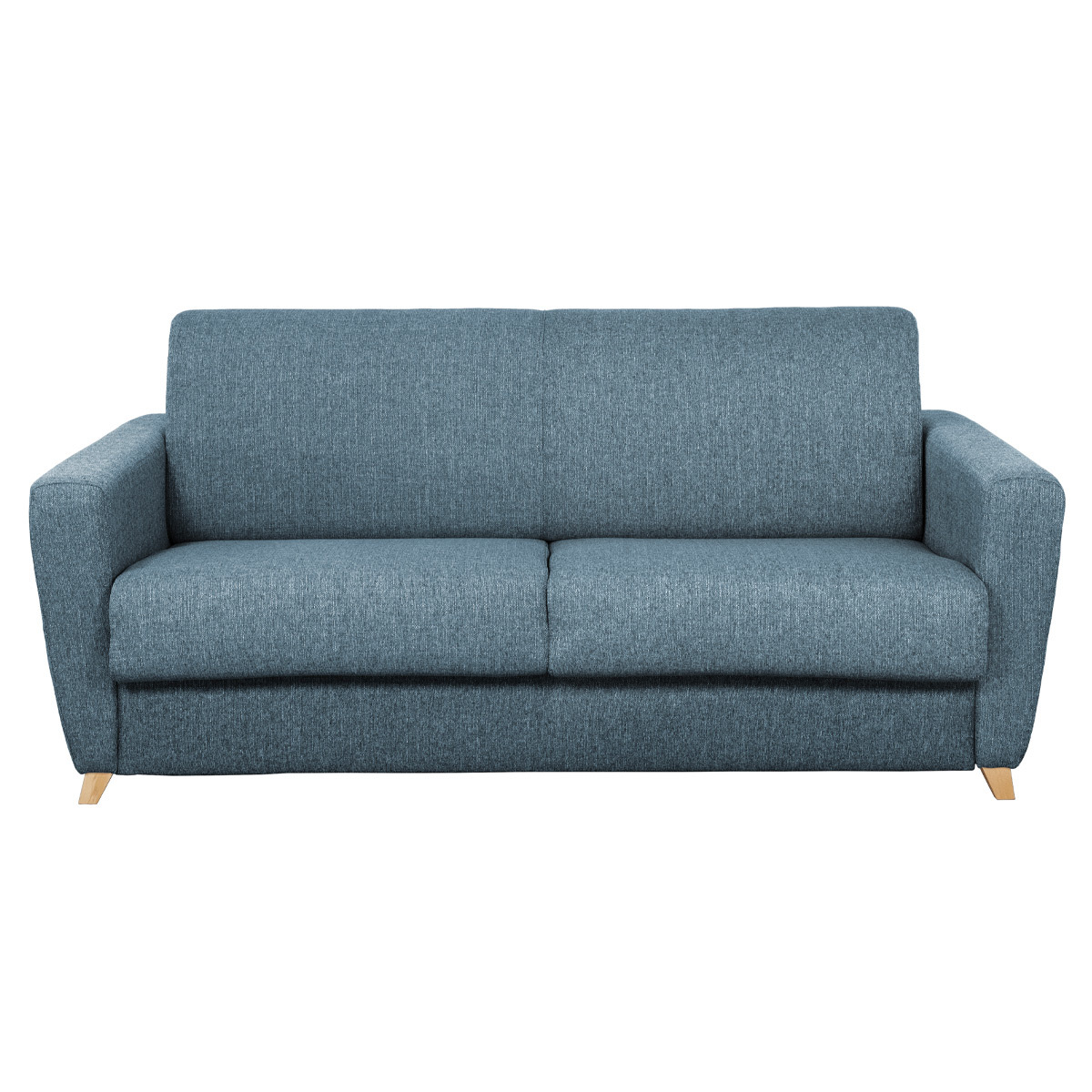 Divano convertibile scandinavo blu e legno GRAHAM