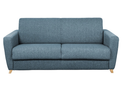 Divano convertibile scandinavo blu e legno GRAHAM
