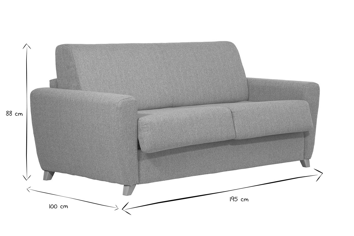 Divano convertibile scandinavo grigio chiaro GRAHAM