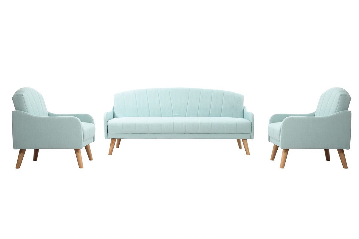 Divano convertibile vintage 3 posti verde acqua ARYA