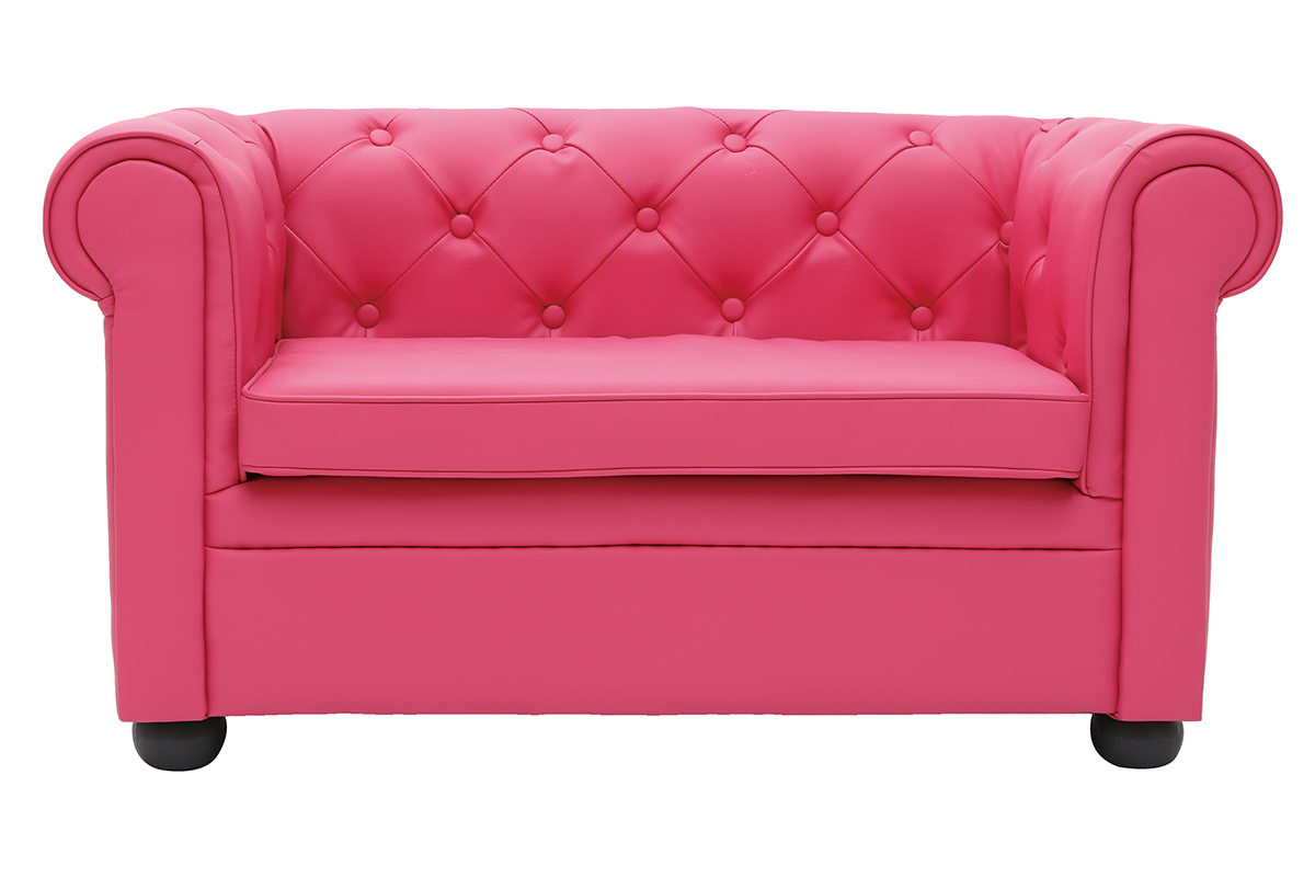 Divano da bambino 2 posti BABY CHESTERFIELD rosa 