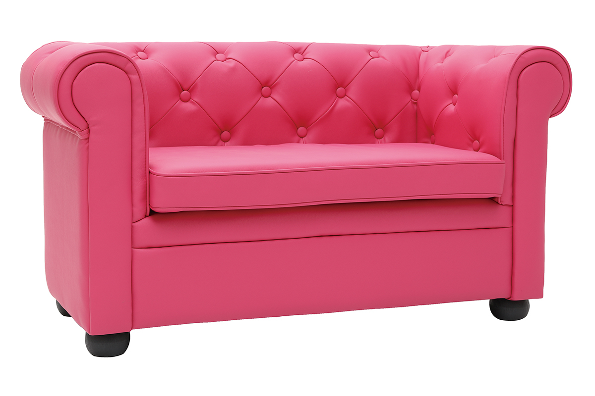 Divano da bambino 2 posti BABY CHESTERFIELD rosa 