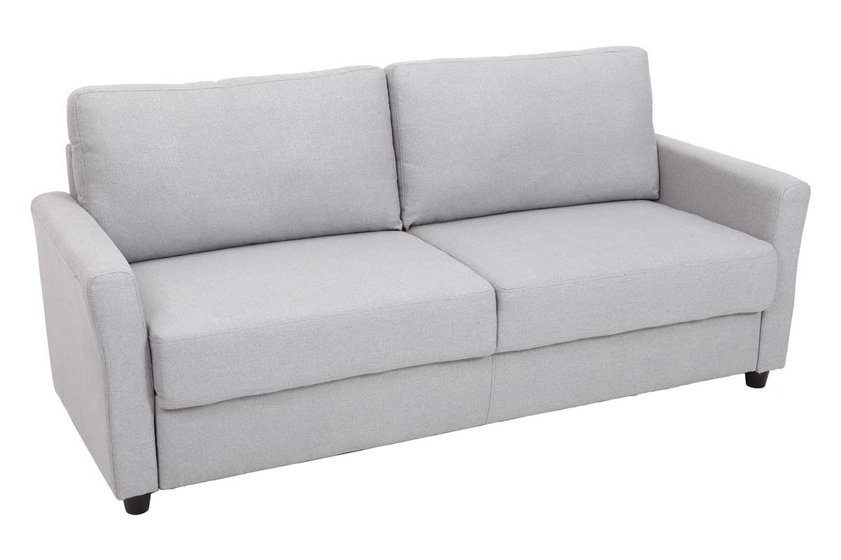 Divano design 2 posti con baule - tessuto e legno di hevea - ELYOT