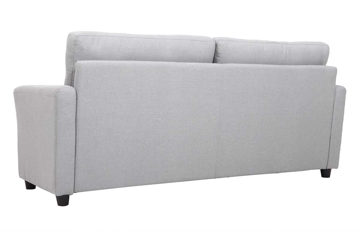 Divano design 2 posti con baule - tessuto e legno di hevea - ELYOT