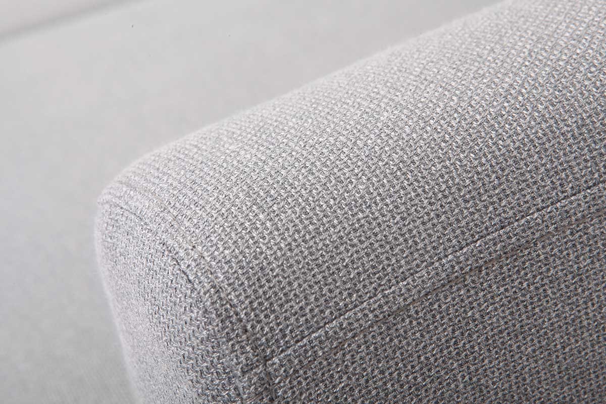 Divano design 2 posti con baule - tessuto e legno di hevea - ELYOT