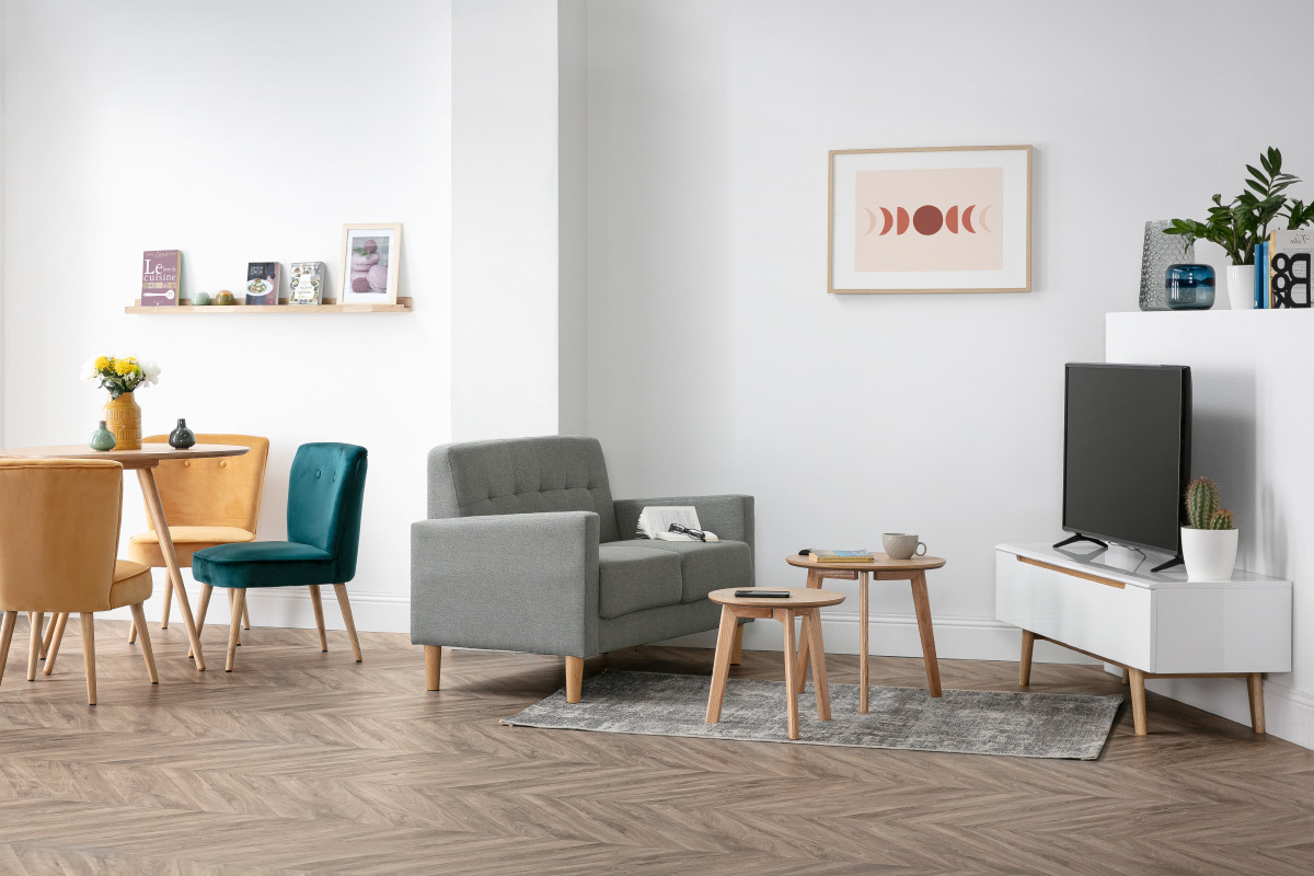 Divano design 2 posti grigio MOON