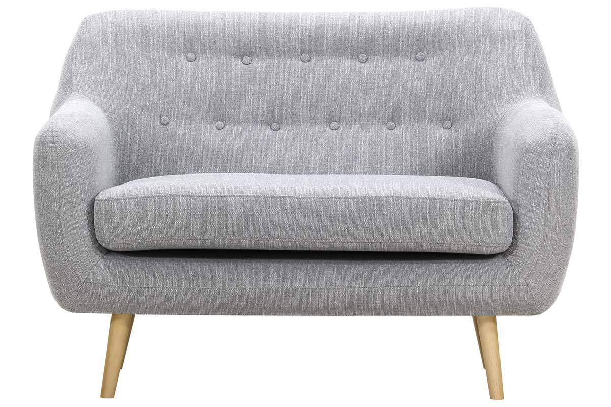 Divano design 2 posti grigio perla OLAF