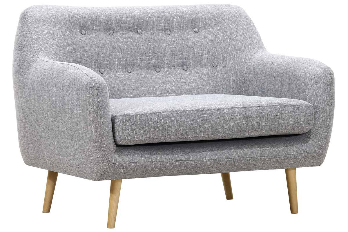 Divano design 2 posti grigio perla OLAF