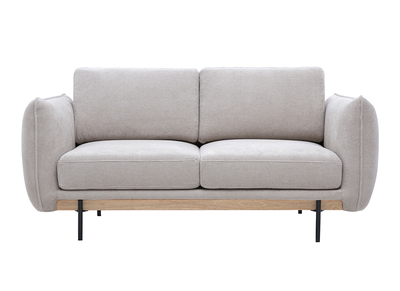Divano design 2 posti in tessuto chenille beige e metallo nero TODD