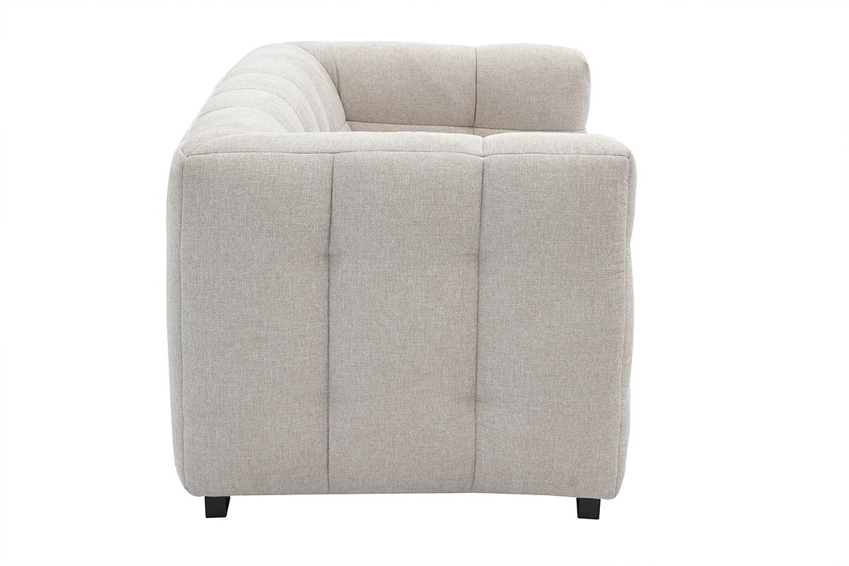 Divano design 2 posti in tessuto effetto velluto testurizzato beige CORTO