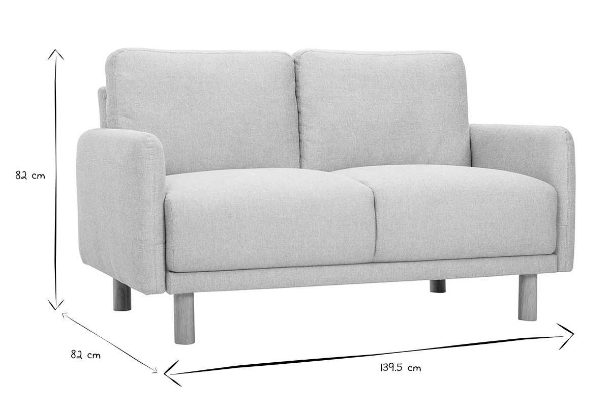 Divano 2 posti dimensioni L139,5 x P82 x H82 cm in nero e bianco.