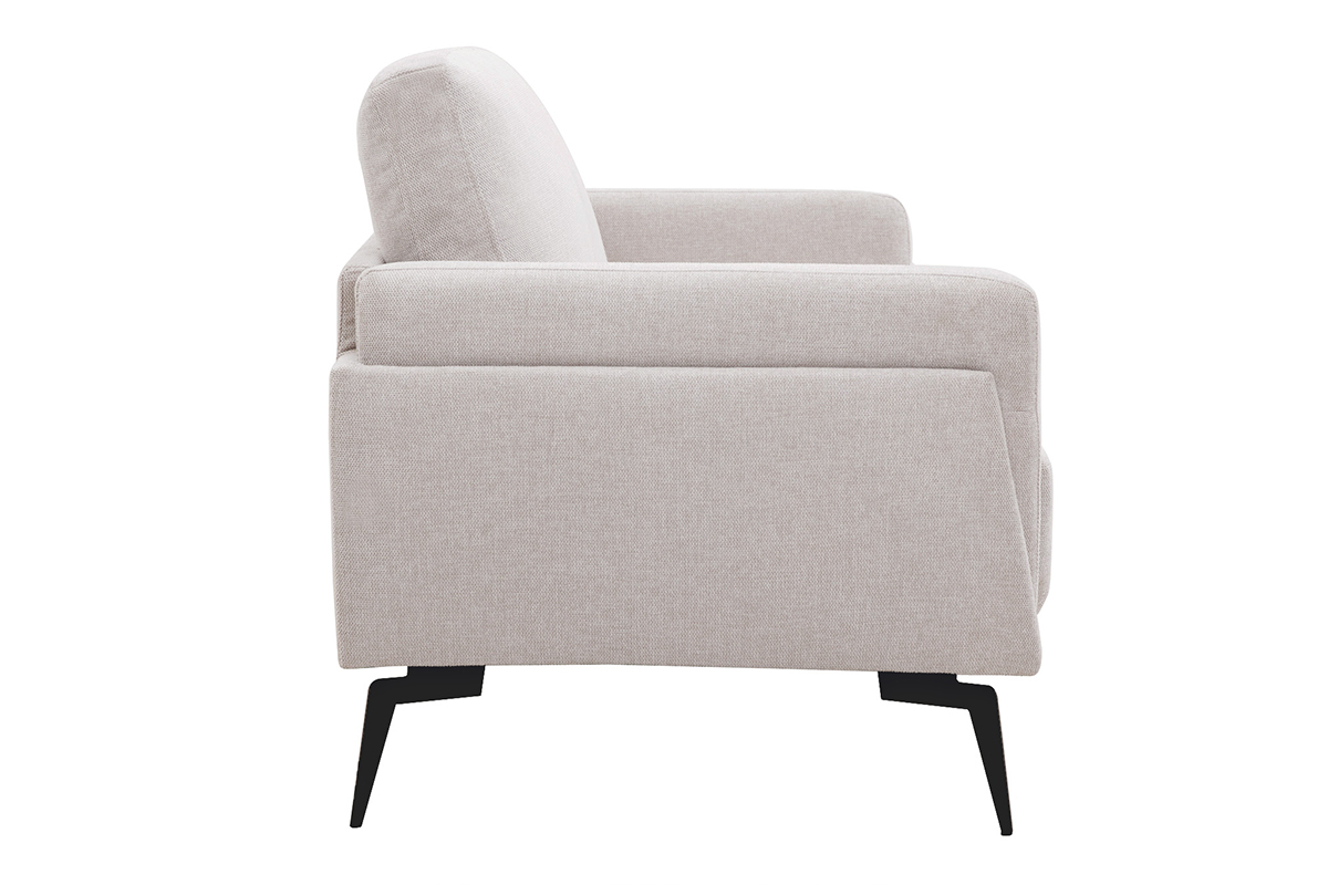 Divano design 2 posti in tessuto effetto velluto testurizzato beige MOSCO